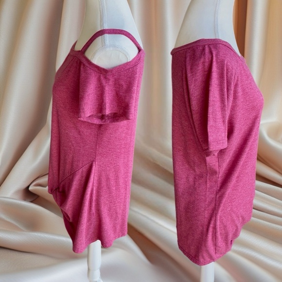 Casual Pink Off-Shoulder Tee - Picture 10 of 10